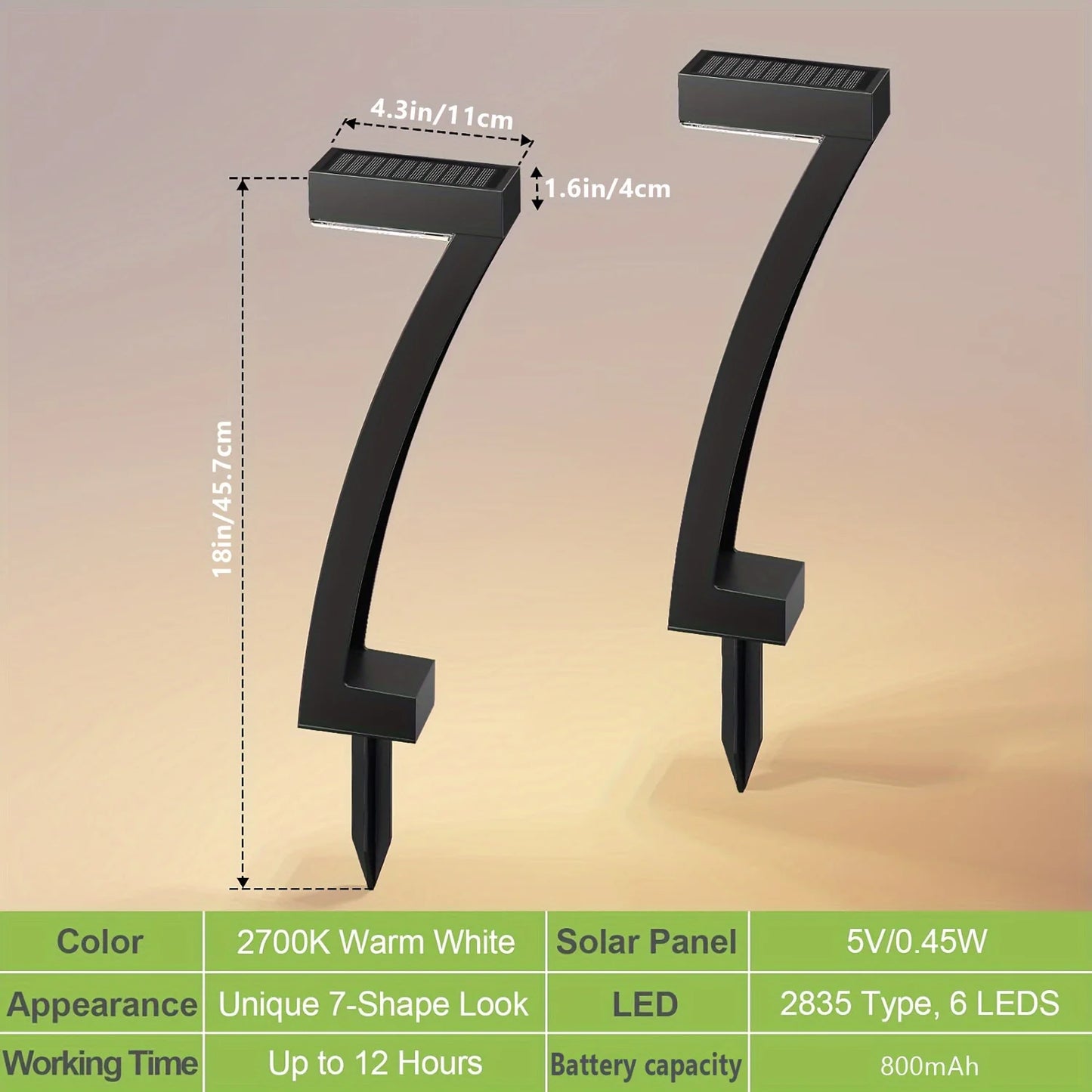 KPSTEK 6 Pack Solar Outdoor Pathway Lights Auto On Off
