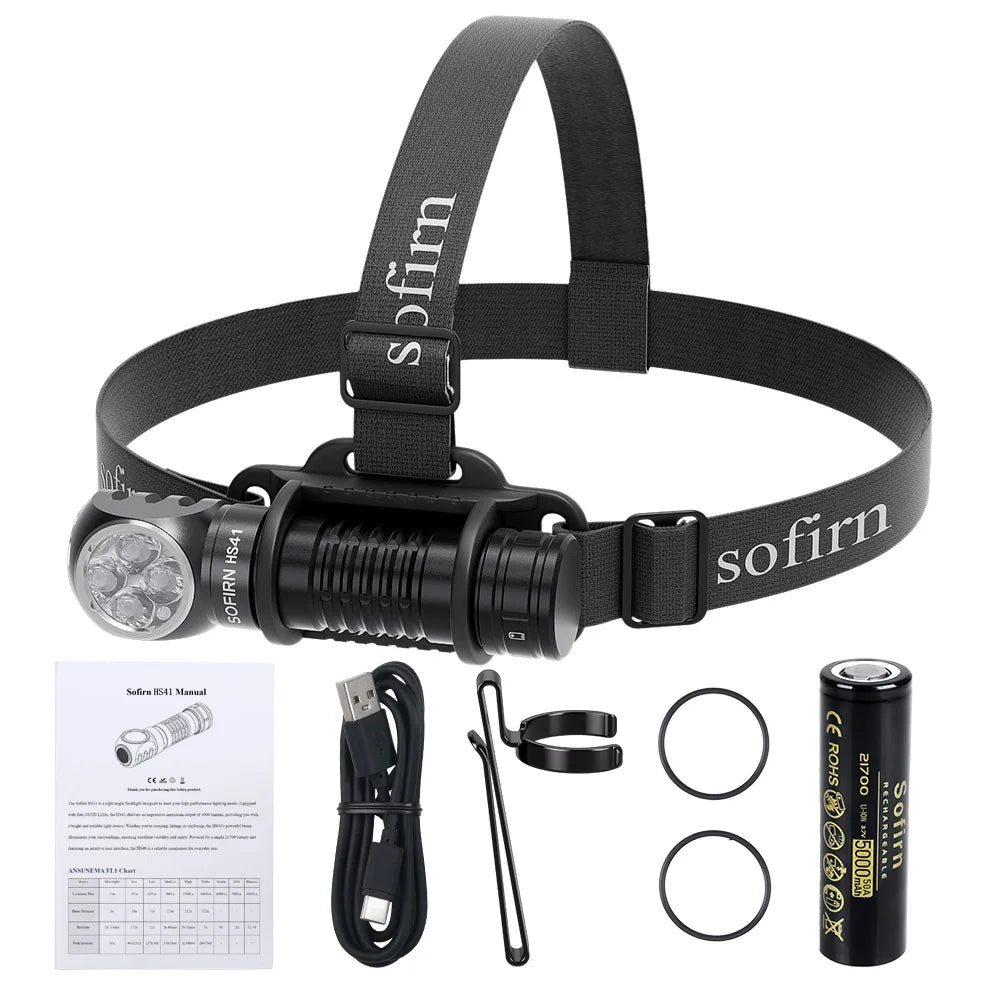 Sofirn HS41 Headlamp 4000lm USB-C Rechargeable LED Flashlight
