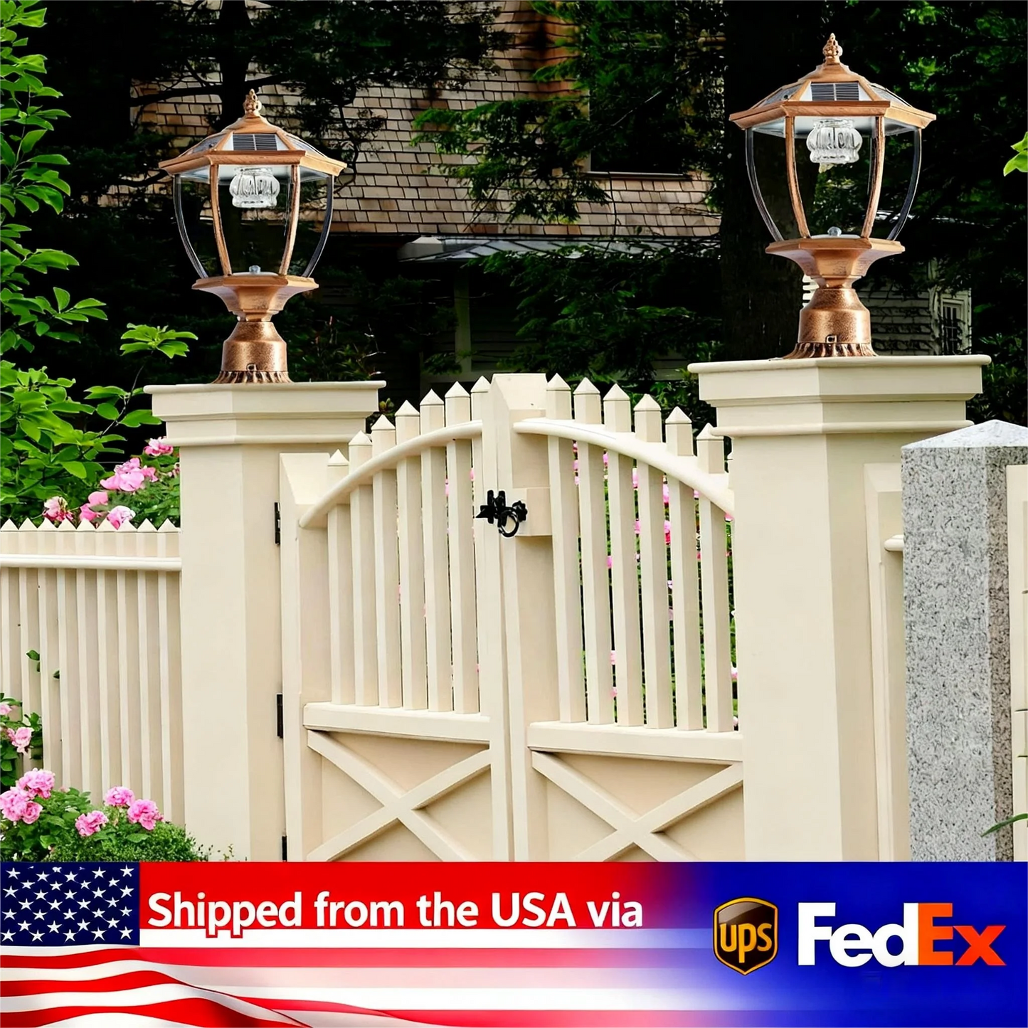 ARLGSITE Vintage Solar LED Post Light 2 Pack
