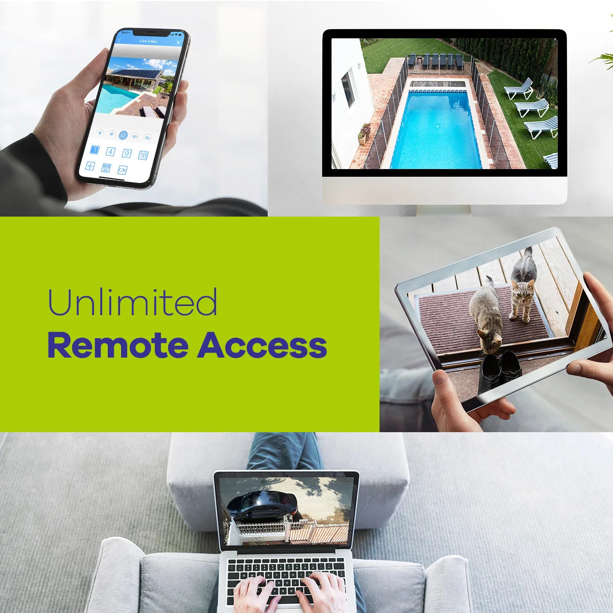 SANNCE 4 Channel DVR CCTV System With 2MP Outdoor Cameras