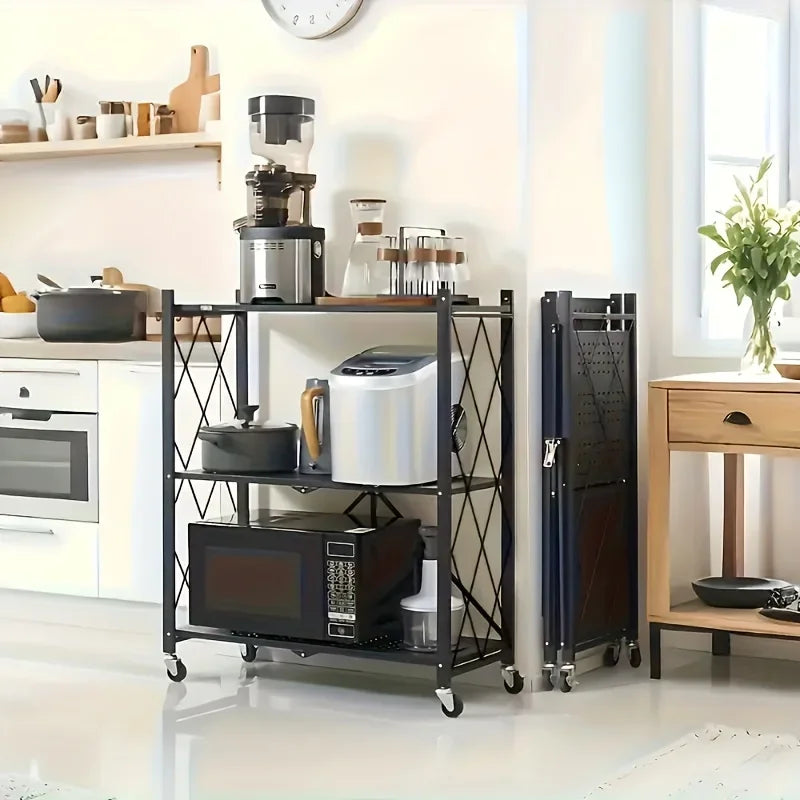 Metal Shelves With Wheels Storage Rack Organizer Multi Layer