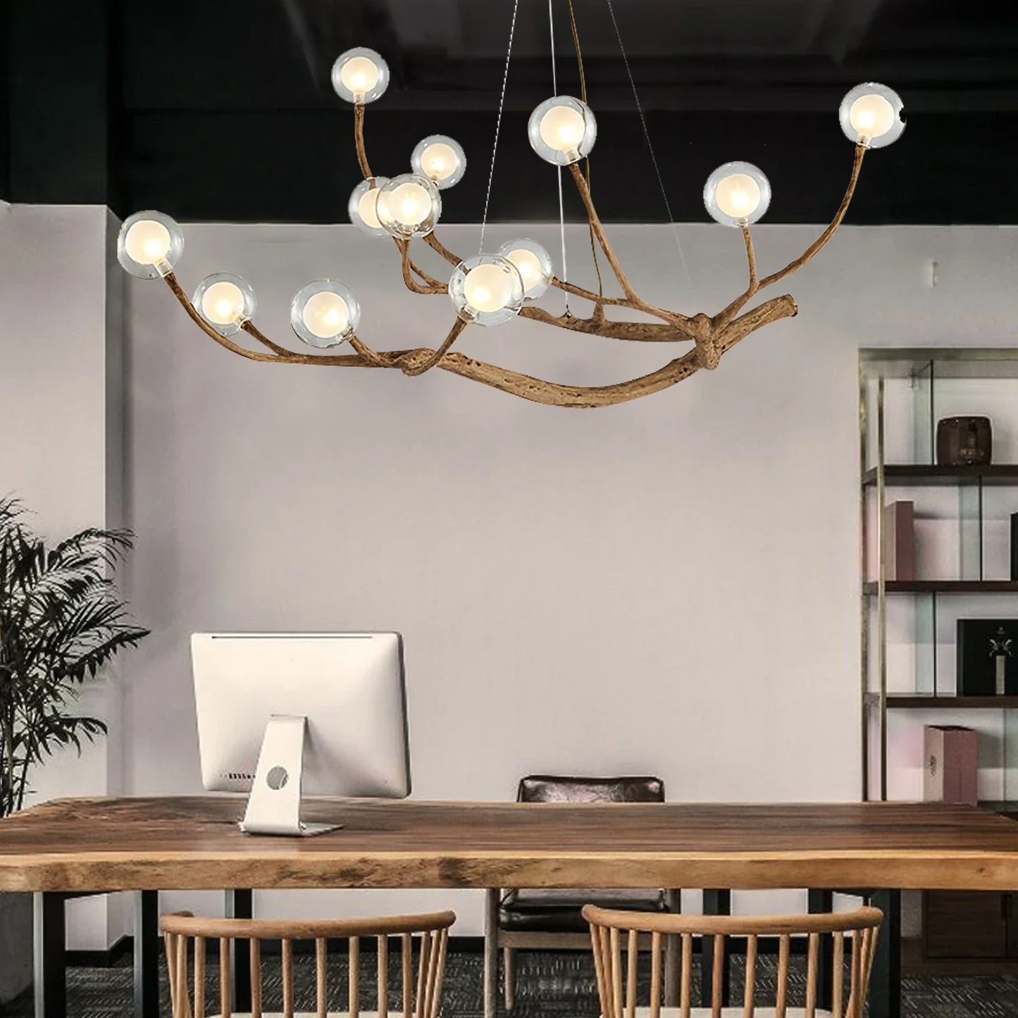 12 Light Modern Branch Chandelier With Adjustable Chain LED Fixture