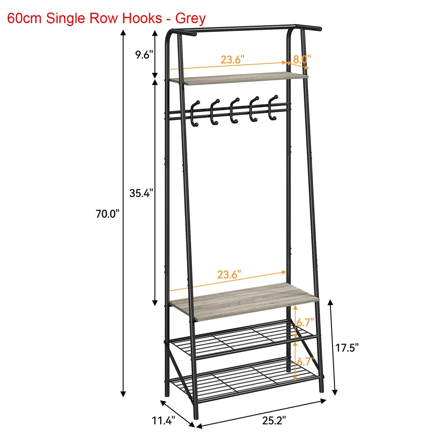TWISTER.CK Coat Rack 4-In-1 Hall Tree With Shoe Storage