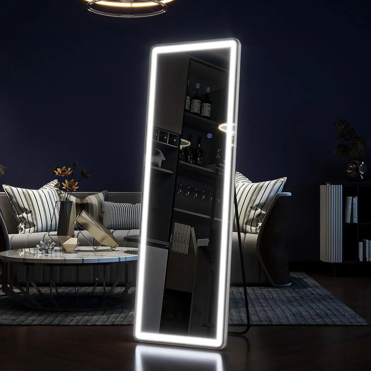 Koonmi LED Lighted Full Length Mirror With Dimming Lights