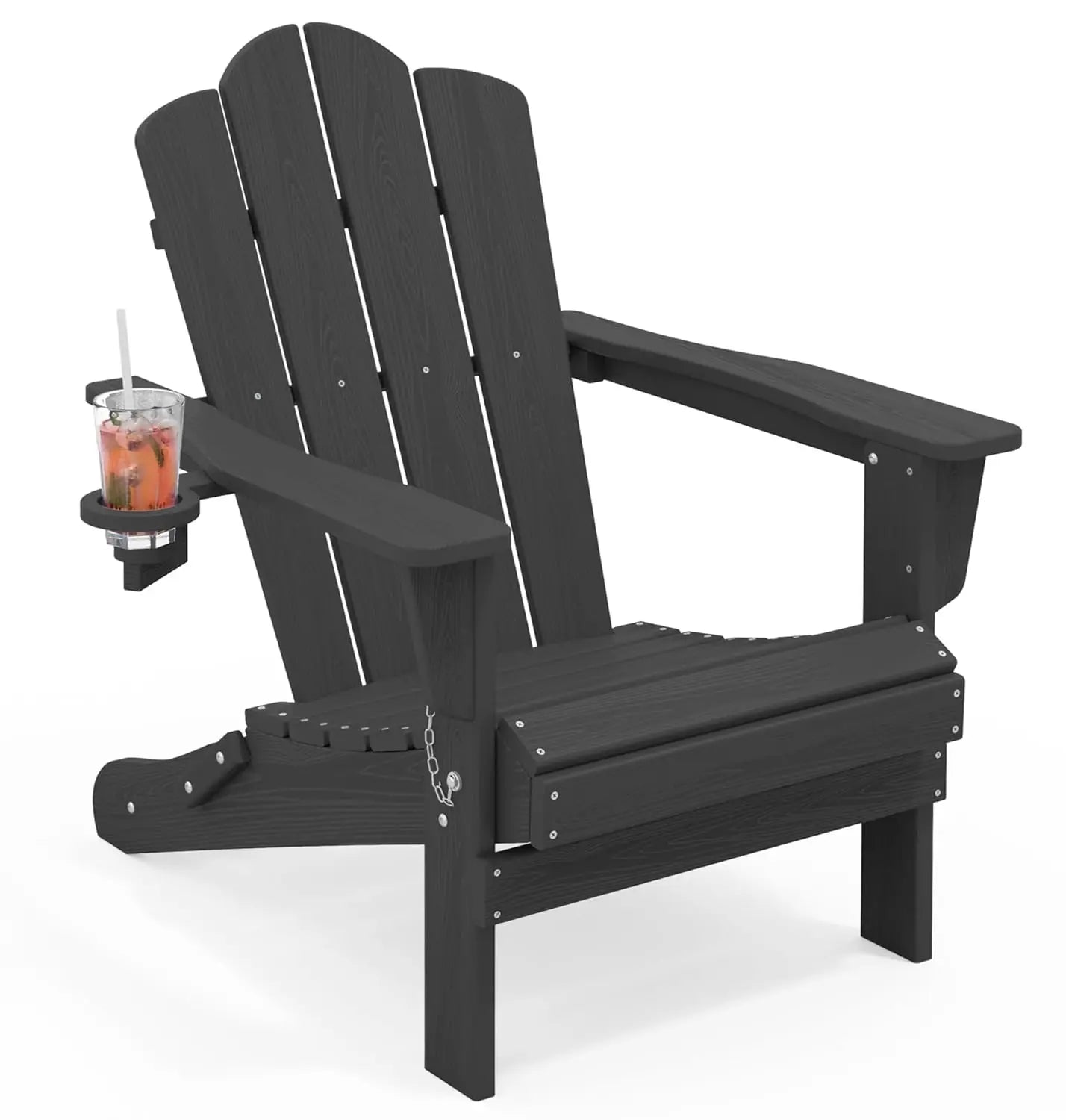 Folding Adirondack Chair HDPE All Weather Patio Outdoor Chair