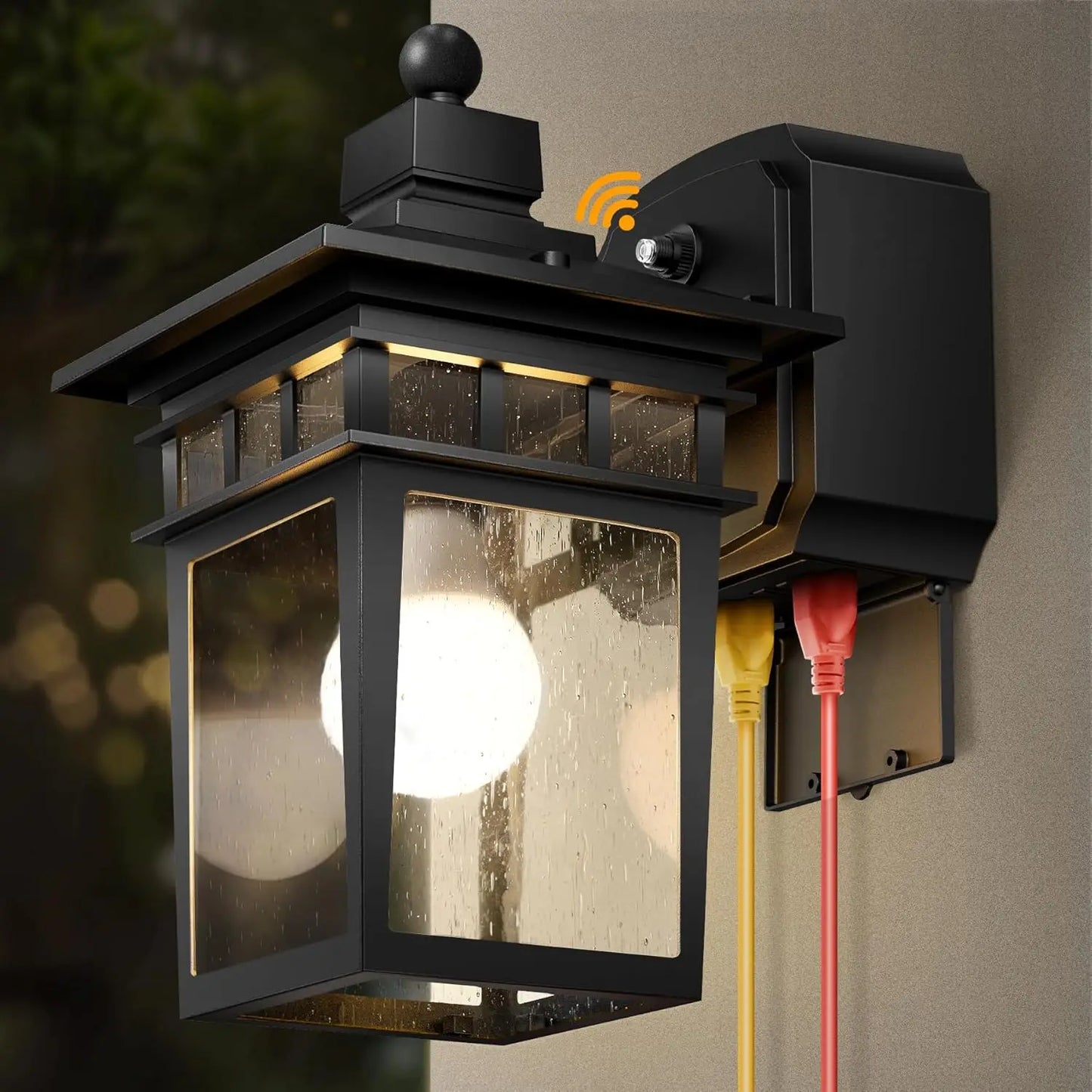 Dusk To Dawn Outdoor Light With GFCI Outlet Sensor Lantern Bulb Not Included