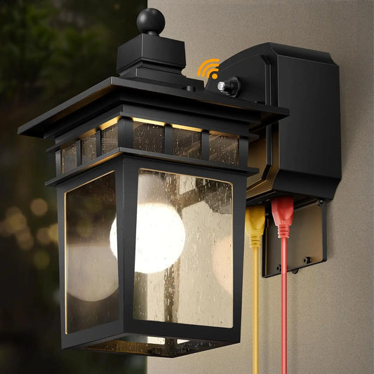 Dusk To Dawn Outdoor Light With GFCI Outlet Sensor Lantern Bulb Not Included