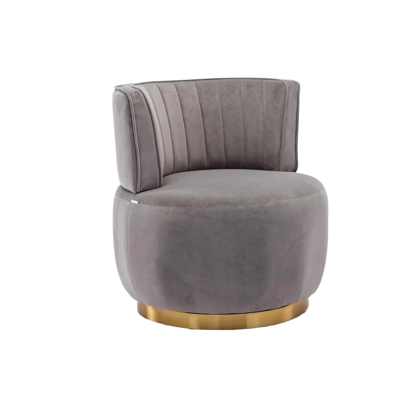 Modern Velvet Swivel Barrel Chair 360 Degree Plush Upholstered Armchair