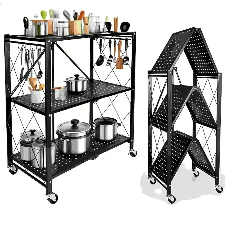 Metal Shelves With Wheels Storage Rack Organizer Multi Layer