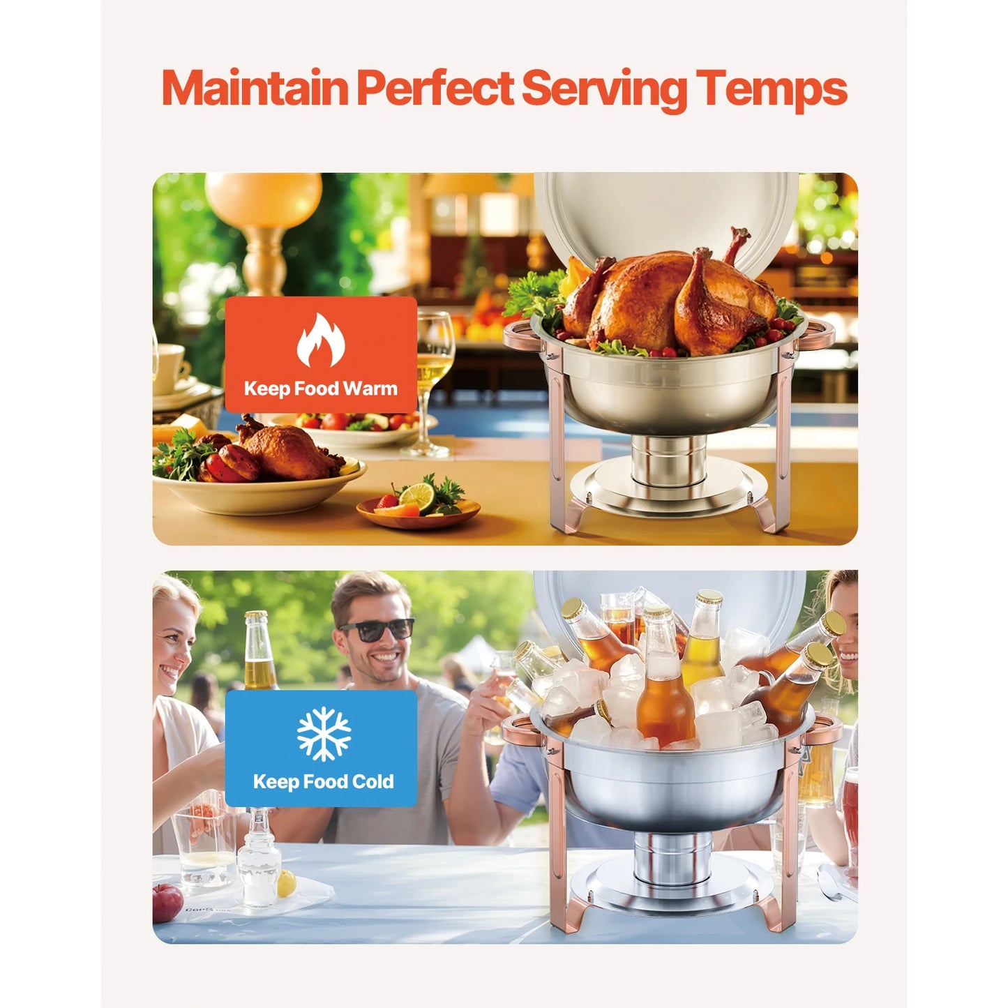 SucceBuy Chafing Dish Buffet Set With Lid Water Pan