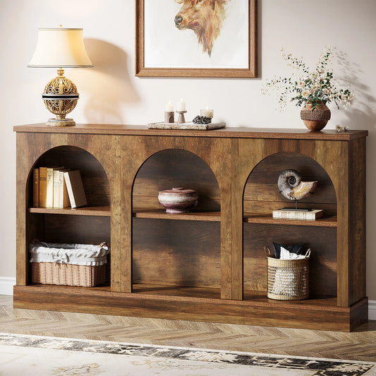 Tribesigns Farmhouse Console Table With 3-Tier Storage
