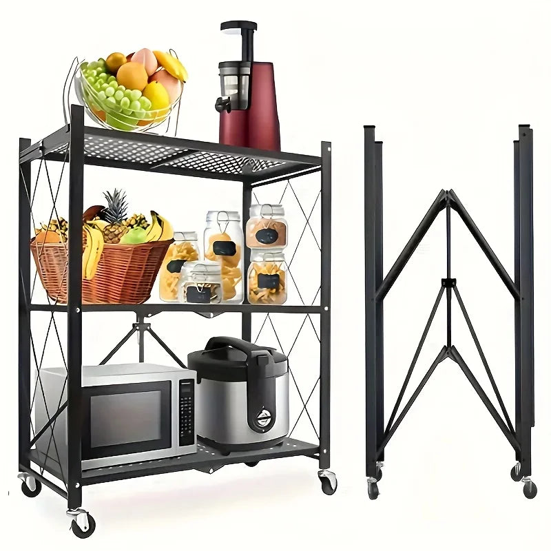 Metal Shelves With Wheels Storage Rack Organizer Multi Layer