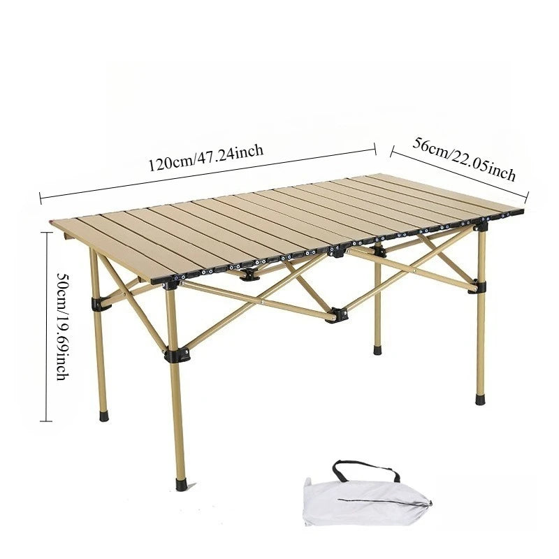 Foldable Roll Up Camping Table For Outdoor Barbecues And Picnics