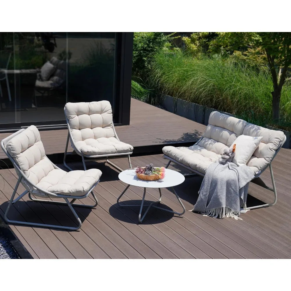 Durable Outdoor Sofa Set With Cushions And Coffee Table