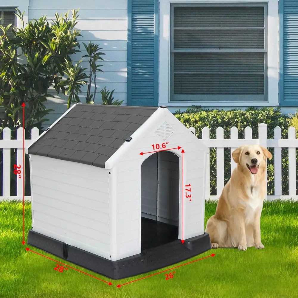 Weatherproof Insulated Dog Kennel With Air Vents And Elevated Floor