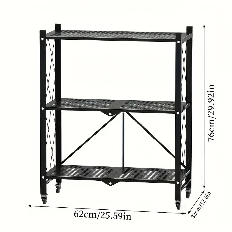 Metal Shelves With Wheels Storage Rack Organizer Multi Layer