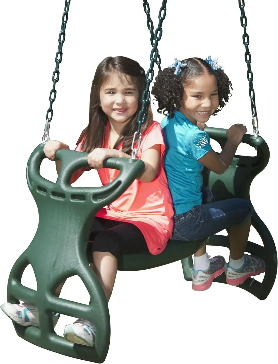 Wooden Swing Set With Two Swings, Slide, Monkey Bars