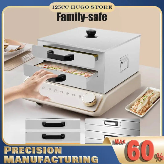 NONEDrawer Double Tier Rice Noodle Roll Steamer 304 Stainless Steel