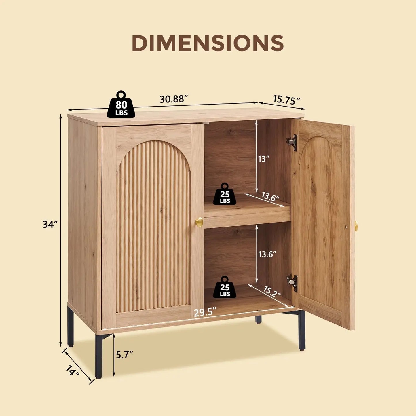 Wood Entertainment Center For TVs With Adjustable Shelves