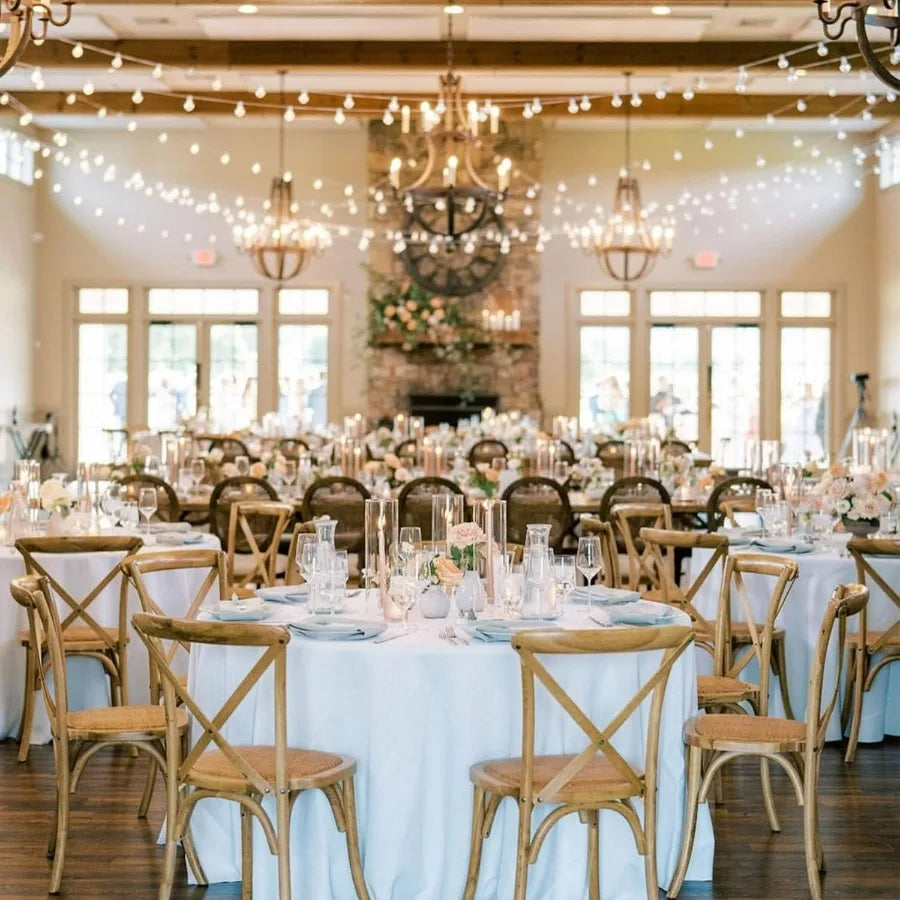 NONECN 10-Pack Round Tablecloths Polyester Washable Dining Banquet Cover