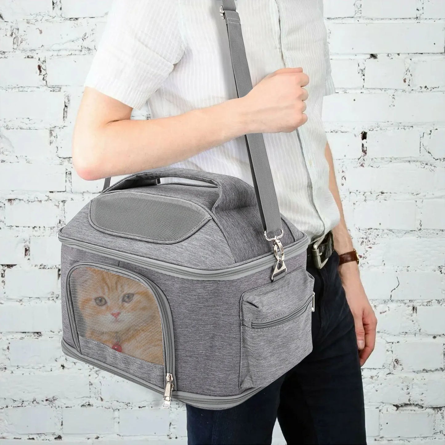 Breathable Pet Backpack For Dogs And Cats Foldable Airline Approved