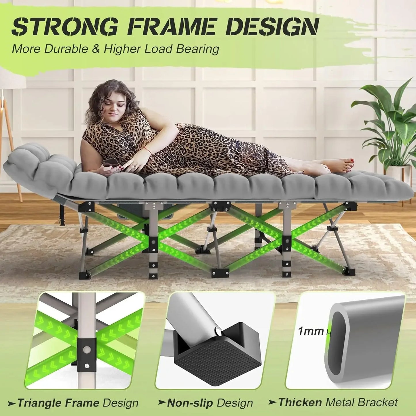 Snozeflex Portable Folding Camping Bed For Adults Outdoor Use