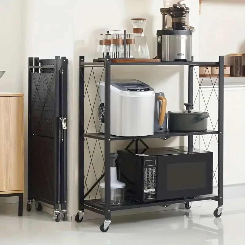 Metal Shelves With Wheels Storage Rack Organizer Multi Layer