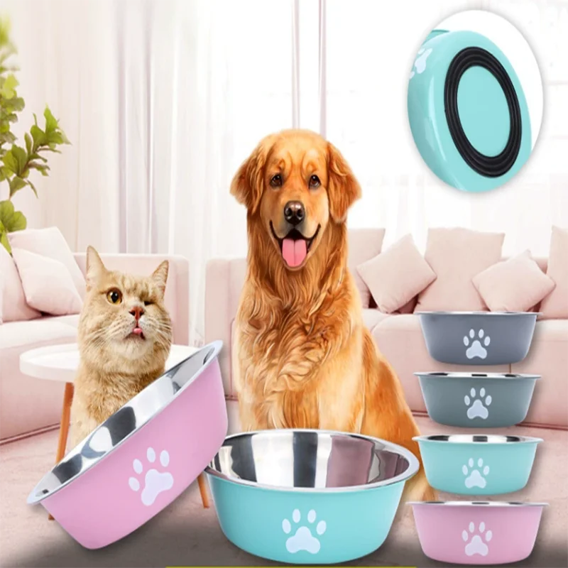 Stainless Steel Dog Bowls Anti Knock Design