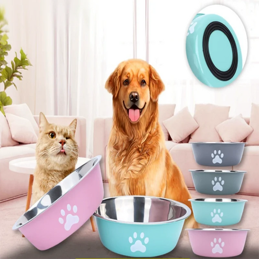 Stainless Steel Dog Bowls Anti Knock Design