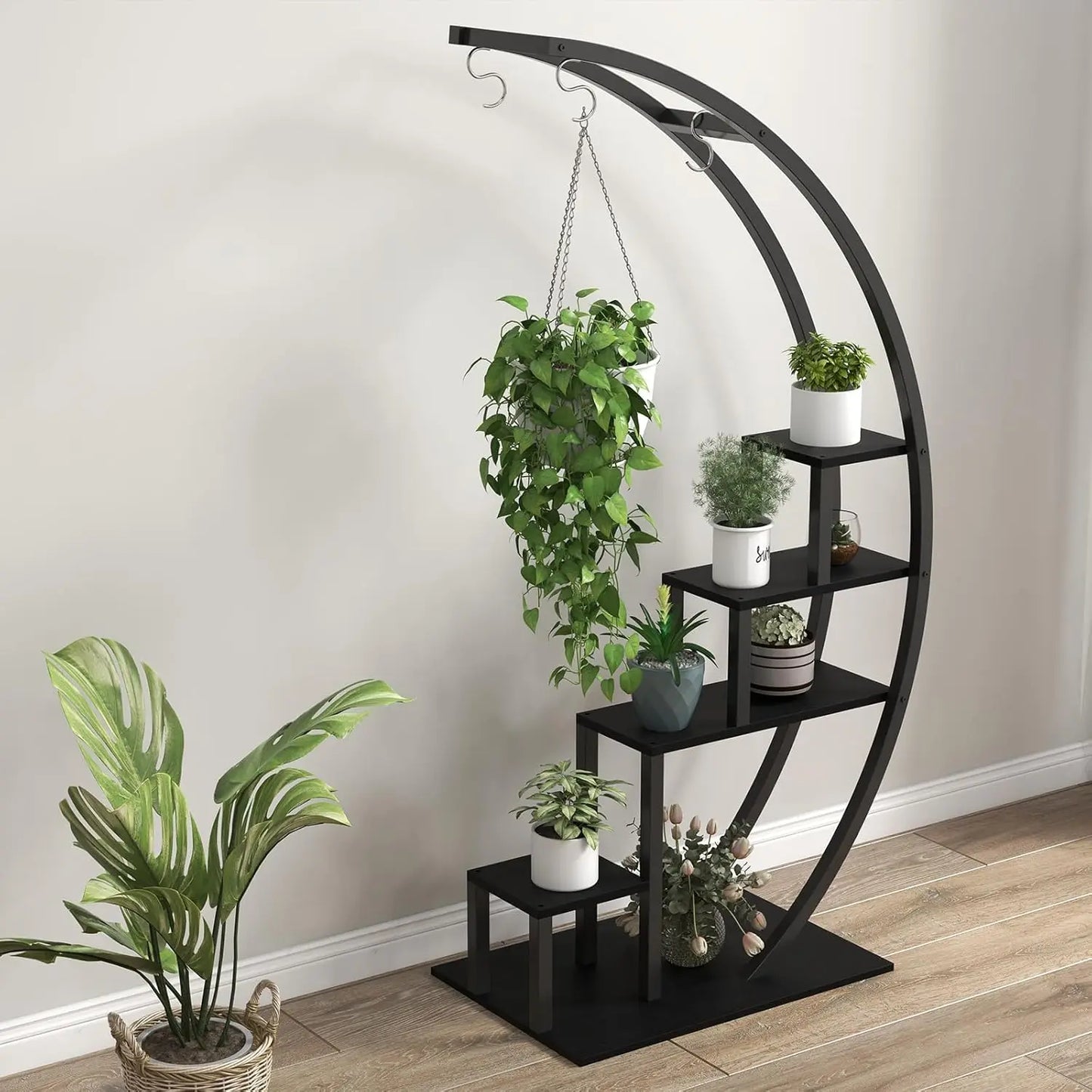 TWISTER.CK 5-Tier Half Moon Plant Stand Indoor Garden Rack 2-Pack