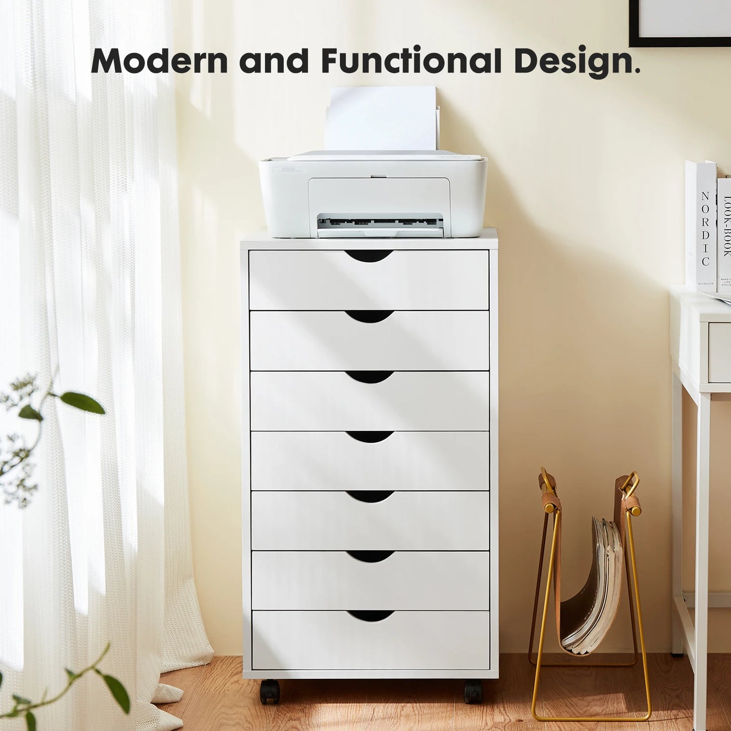 JHK 7-Drawer Chest Wheels Storage Organizer Bedroom