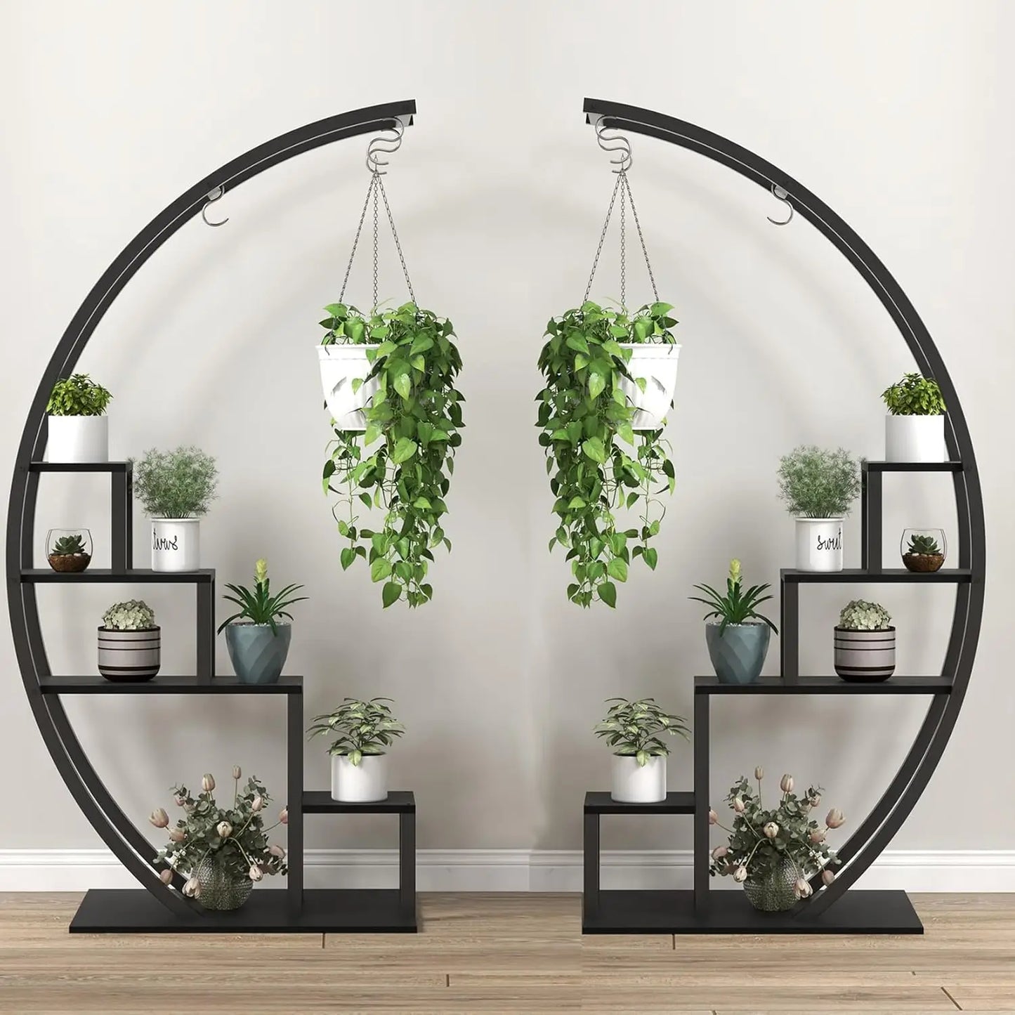 TWISTER.CK 5-Tier Half Moon Plant Stand Indoor Garden Rack 2-Pack