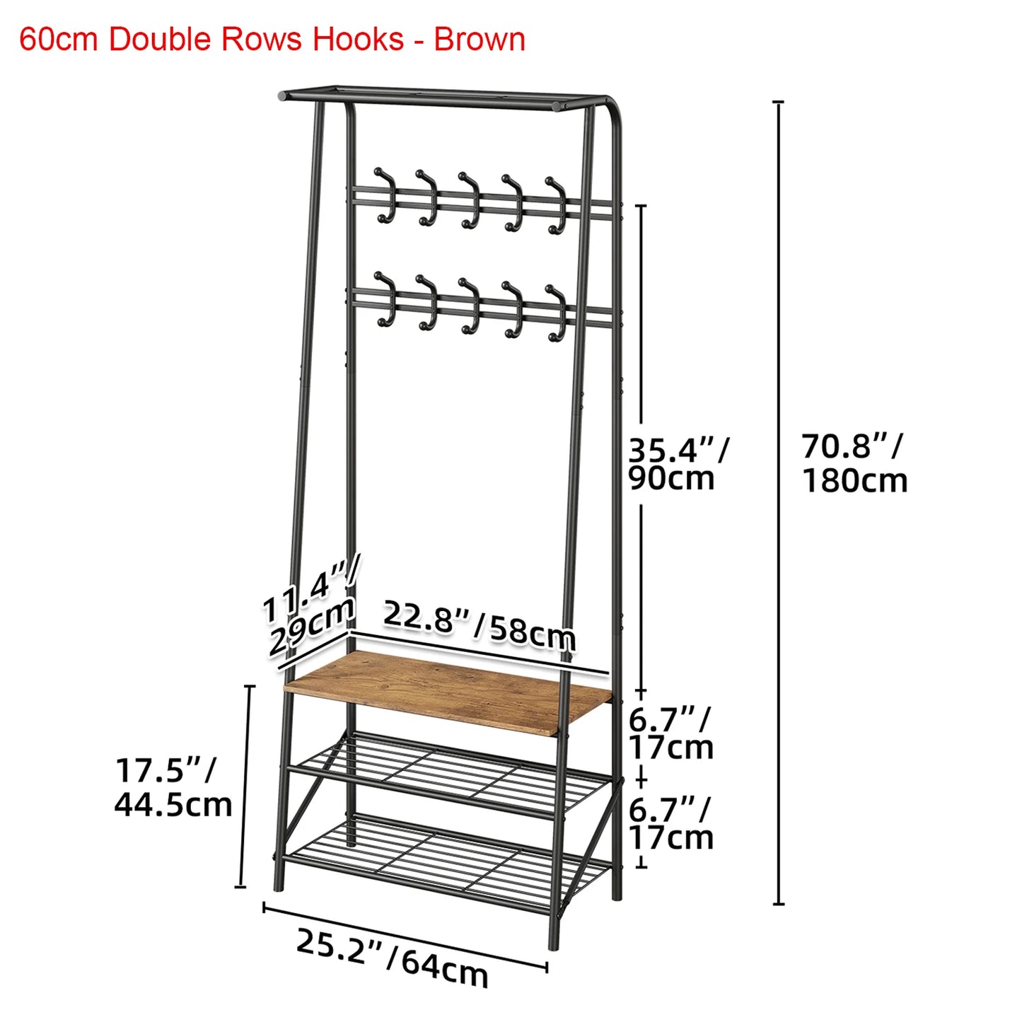 TWISTER.CK Coat Rack 4-In-1 Hall Tree With Shoe Storage