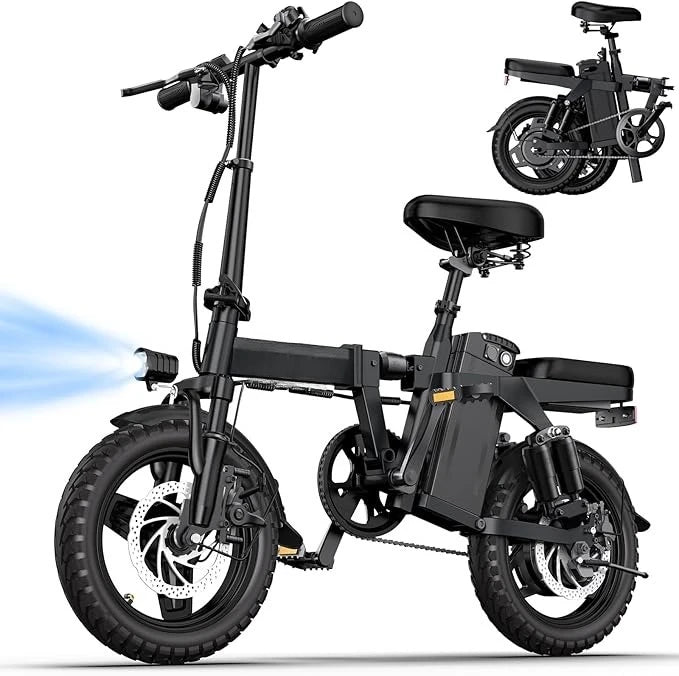 Foldable 500W Electric Bike With 28 Mile Range And Brakes