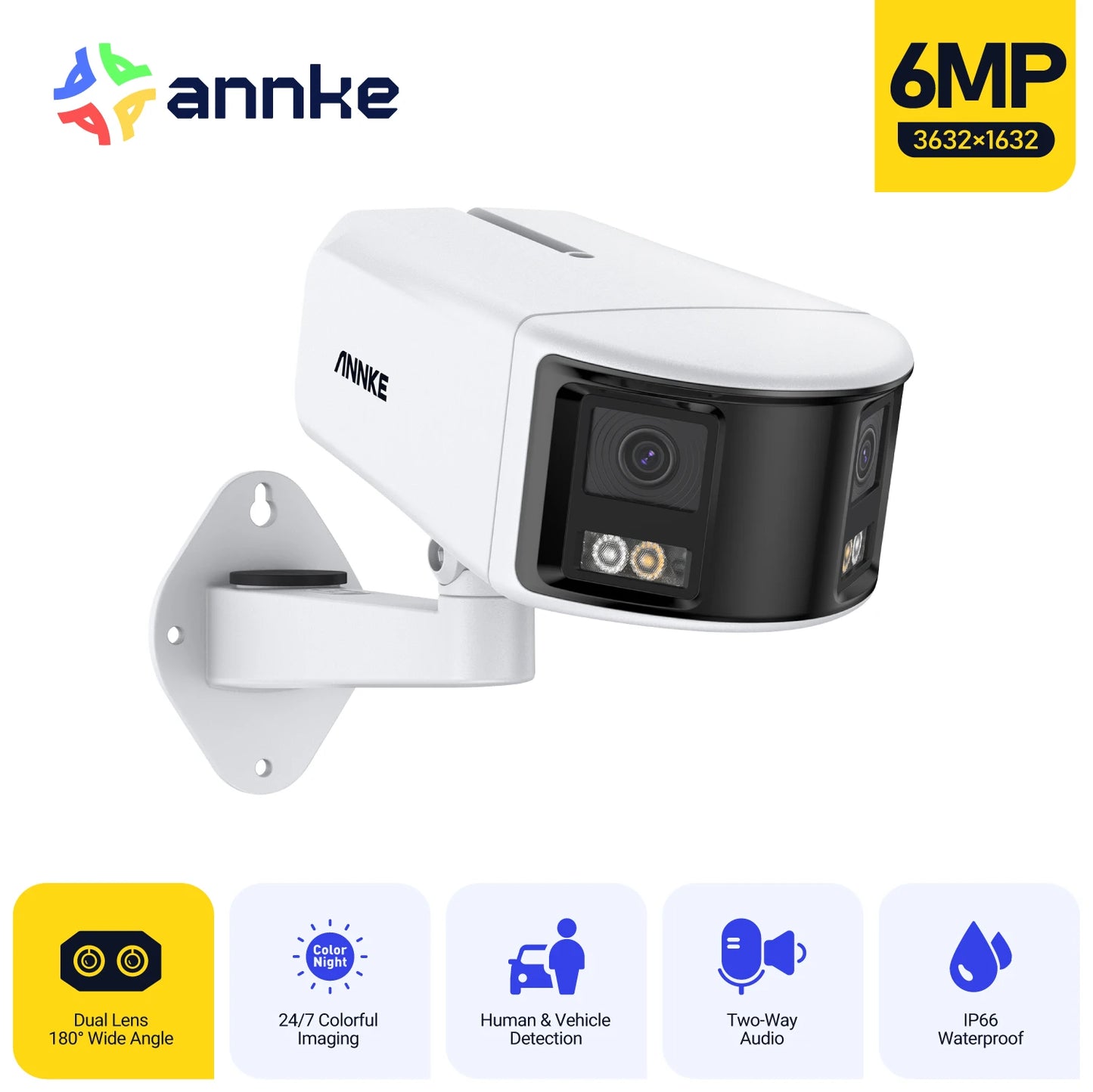 ANNKE 8MP 4K Dual Lens Security Camera With Human Detection