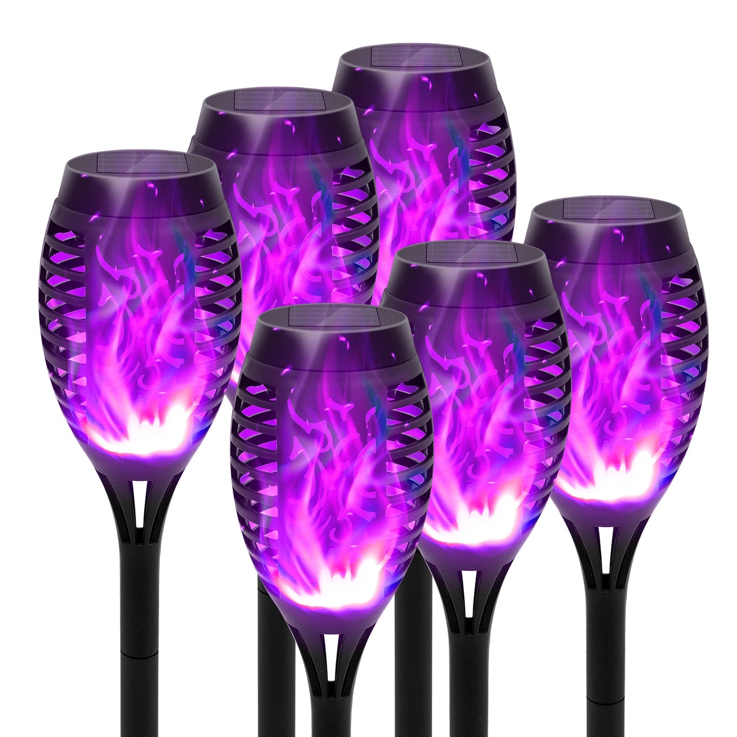 Solar Flame Torch Lights LED Outdoor Flicker For Lawn Path