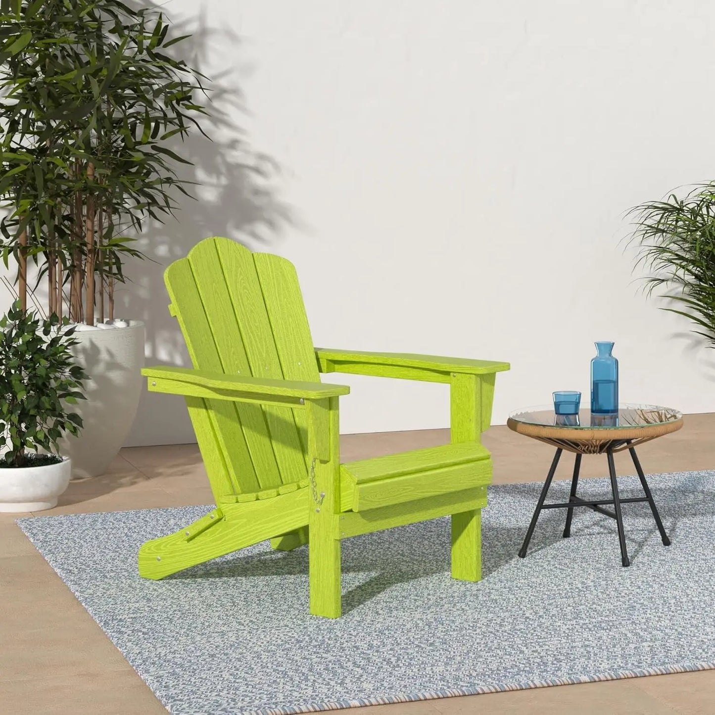Folding Adirondack Chair HDPE All Weather Patio Outdoor Chair