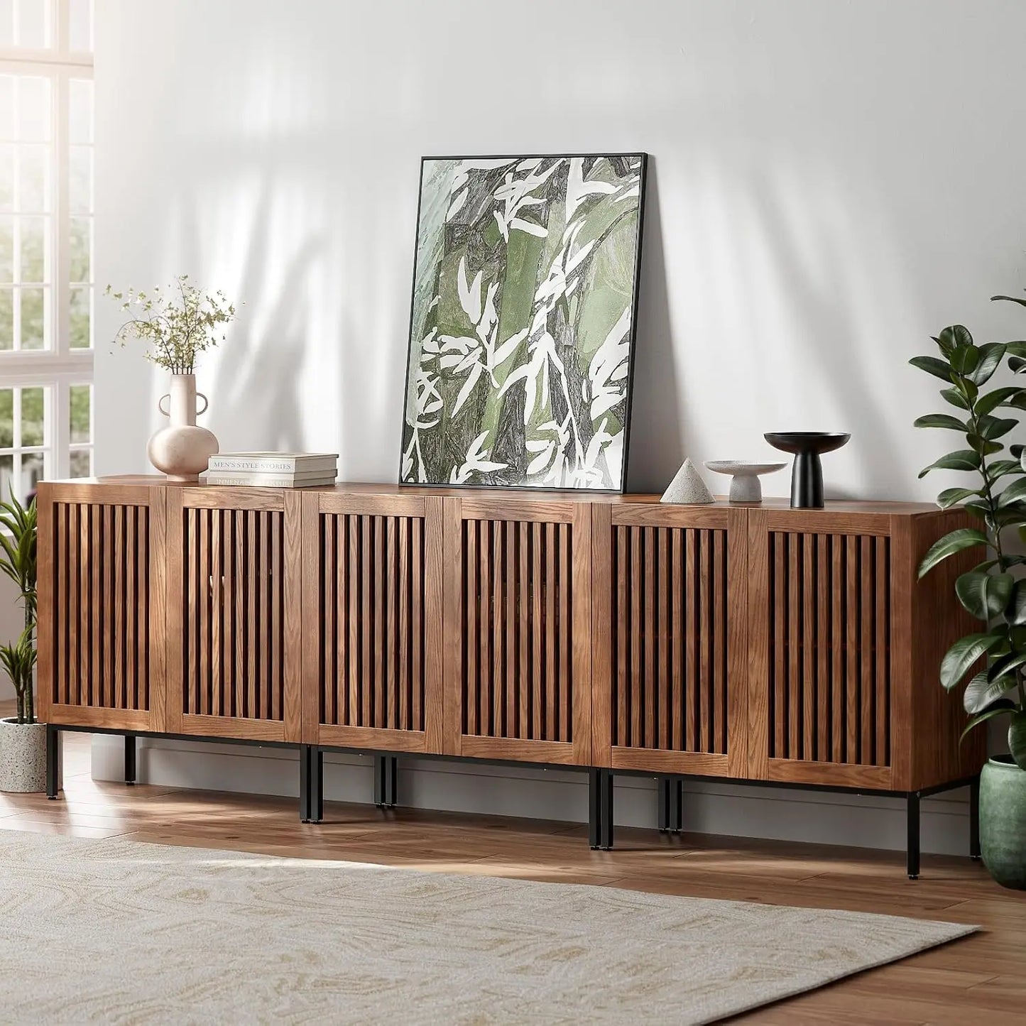 Farmhouse TV Stand 3 In 1 Entertainment Center With Storage