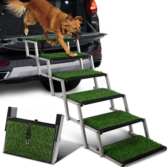 NONEDog Extra Wide Dog Stairs Foldable Ramp For Cars