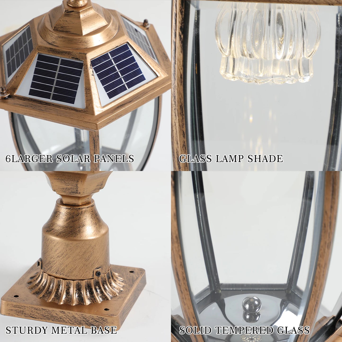 ARLGSITE Vintage Solar LED Post Light 2 Pack