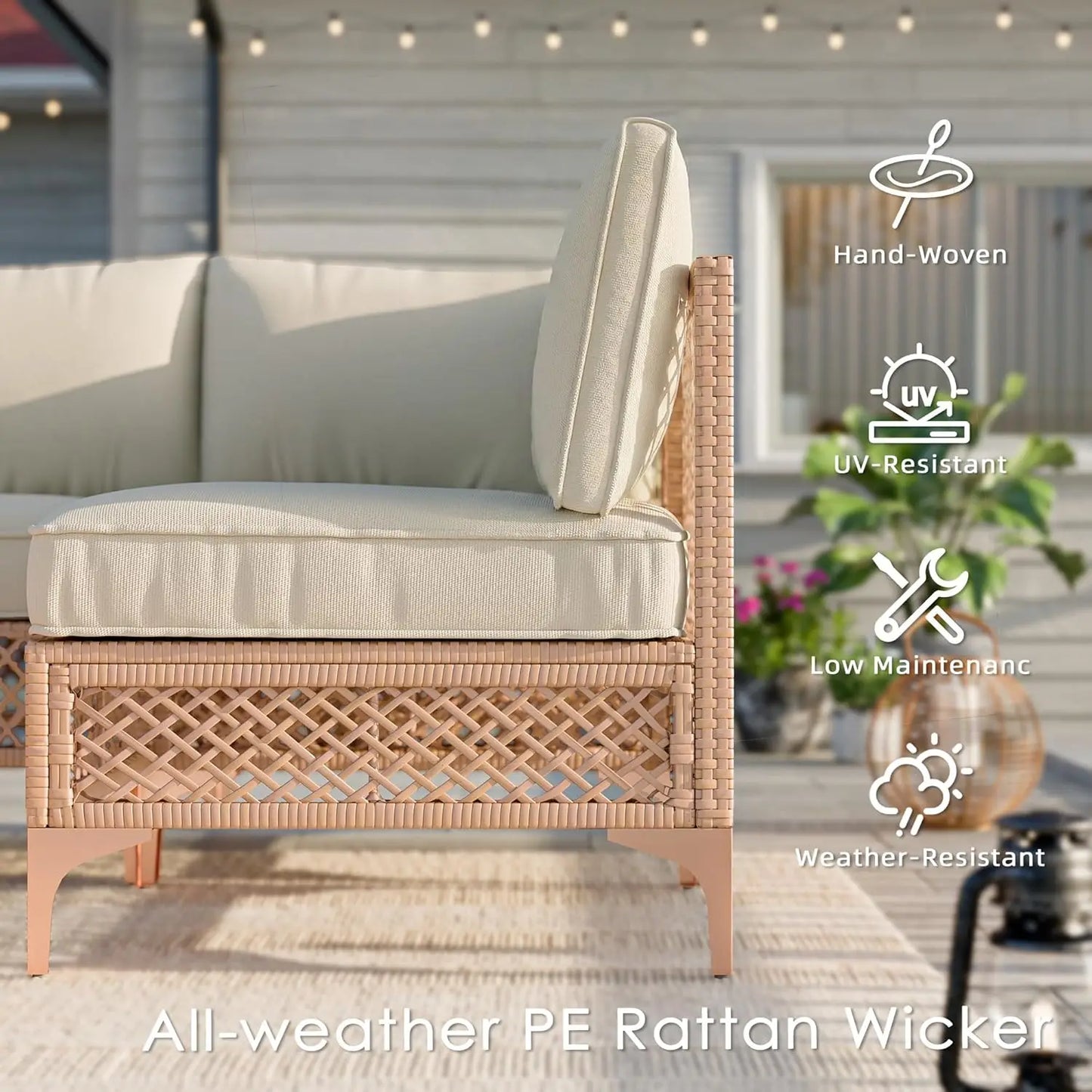 XIAOLANG 7 Piece Patio Conversation Set With Cushions And Coffee Table