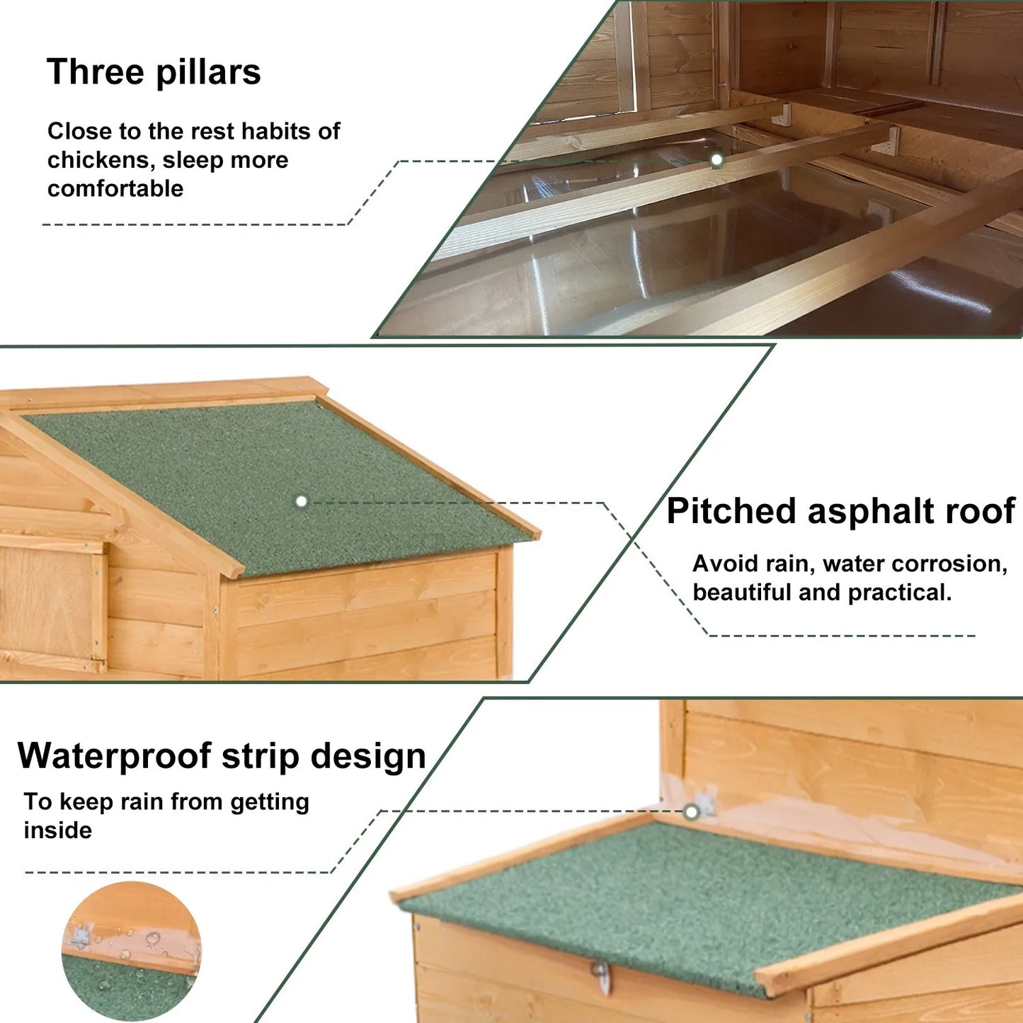 Mobile Chicken Coop With 6 Nest Boxes And 4 Wheels