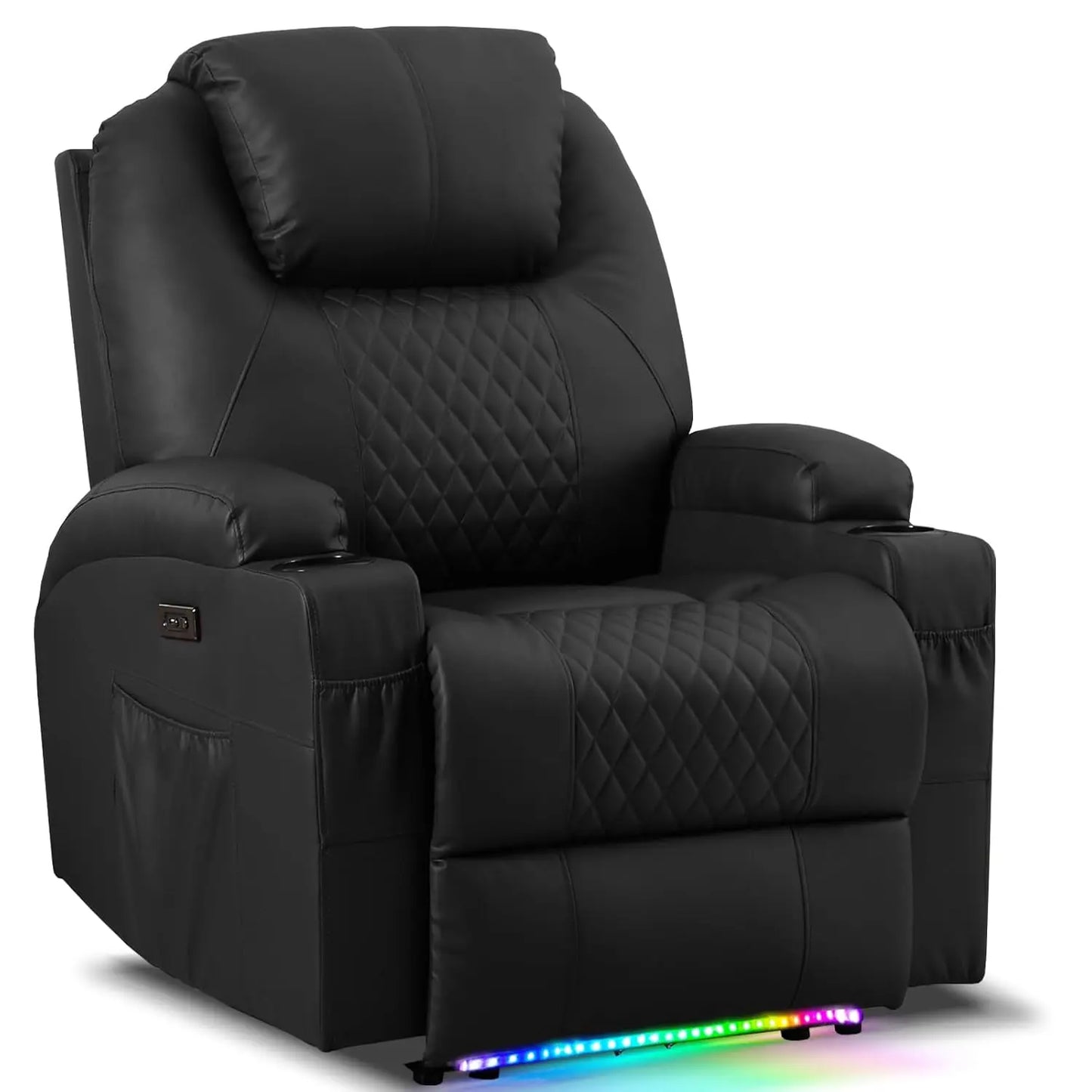 Power Recliner Chair With Massage And Heat Faux Leather