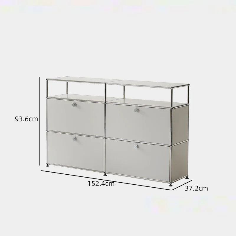 Bigcityfur Metal TV Stand Storage Corner Cabinet For Living Room