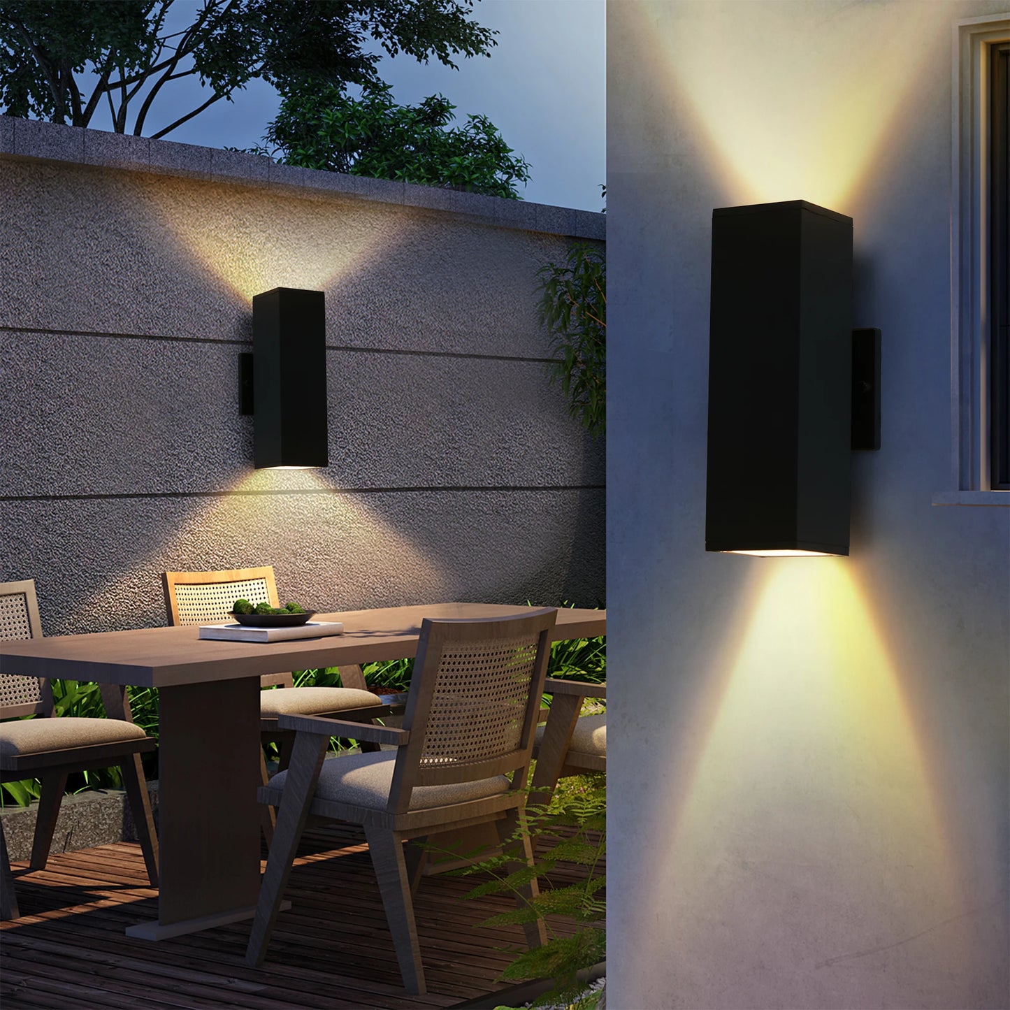 ARLGSITE 2-Pack Outdoor Wall Light IP65 Up-Down GU10 Aluminum