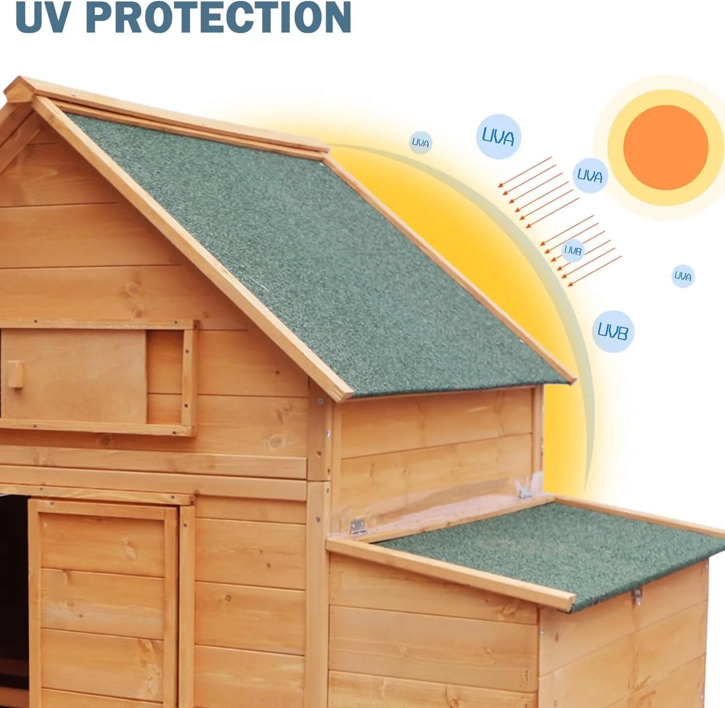 Mobile Chicken Coop With 6 Nest Boxes And 4 Wheels