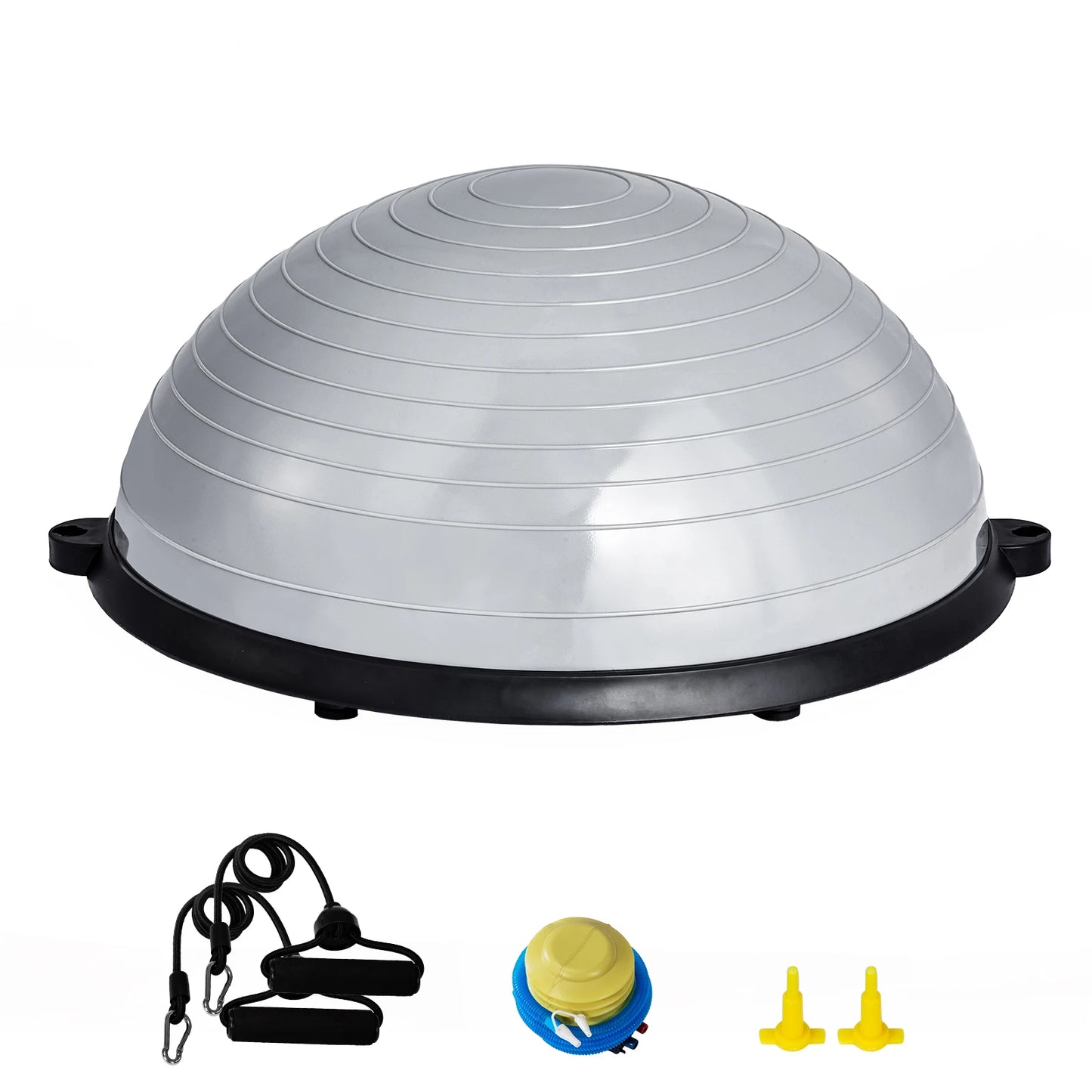 SucceBuy Half Exercise Stability Ball Trainer With Resistance Bands